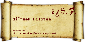 Érsek Filotea névjegykártya